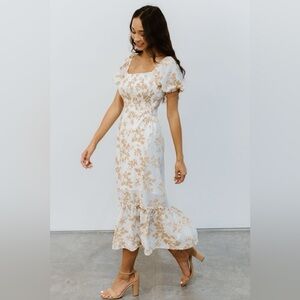 Baltic Born Melbourne Smocked Midi Dress | Taupe